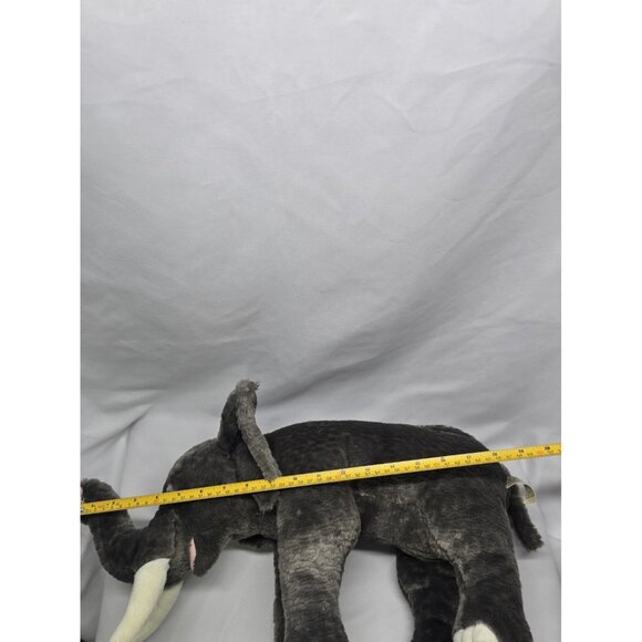 Magnussen Home RARE Gray Elephant Realistic Plush Stuffed Animal Toy Home Decor - Picture 10 of 16